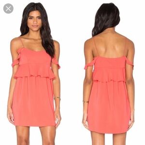NWT! Rachel Zoe brigit ruffle off the shoulder dress in sorbet size 6